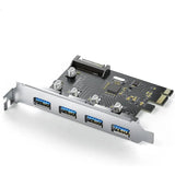 UGREEN 4 Port USB 3.0 PCI - E Card 5Gbps With 15 - pin SATA Power Connector for PC Host Compatible with Windows 10/8/7/XP/Vista(30716) - Ugreen India