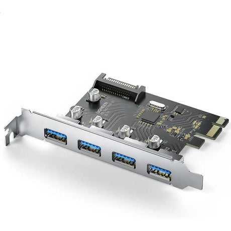 UGREEN 4 Port USB 3.0 PCI - E Card 5Gbps With 15 - pin SATA Power Connector for PC Host Compatible with Windows 10/8/7/XP/Vista(30716) - Ugreen India