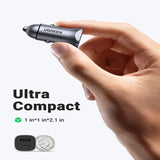 UGREEN 30W USB C + USB A Dual Port Car Charger, Mini Aluminum Alloy Case PD 3.0/QC 3.0 Fast Charging Compatible with iPhone 13/12 Pro/Max/XR/XS, iPad Pro/Air, Galaxy S22/S21 etc. (40858) - Ugreen India