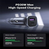 UGREEN 30W USB C + USB A Dual Port Car Charger, Mini Aluminum Alloy Case PD 3.0/QC 3.0 Fast Charging Compatible with iPhone 13/12 Pro/Max/XR/XS, iPad Pro/Air, Galaxy S22/S21 etc. (40858) - Ugreen India