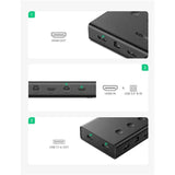 UGREEN 4x1 HDMI KVM Switch Box, 4 In 1 Out HDMI 2.0 Switcher with USB Keyboard Mouse Control, Supports 4K@60Hz, UHD, Full HD 1080P – Black (70439) - Ugreen India