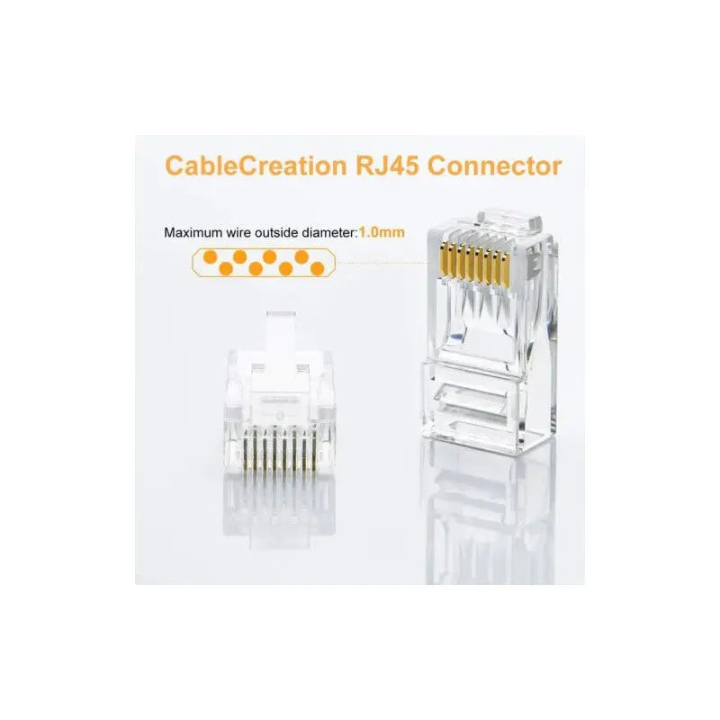 UGREEN RJ45 Connectors 100-Pack Network Cat5 Cat5e Ethernet Cable Gold-Plated 8P8C Modular Plugs Reliable LAN Connection 50246