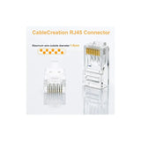 UGREEN RJ45 Connectors 100-Pack Network Cat5 Cat5e Ethernet Cable Gold-Plated 8P8C Modular Plugs Reliable LAN Connection 50246