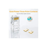 UGREEN RJ45 Connectors 100-Pack Network Cat5 Cat5e Ethernet Cable Gold-Plated 8P8C Modular Plugs Reliable LAN Connection 50246