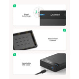 UGREEN External Hard Drive Enclosure 3.5" 2.5" SATA SSD HDD USB 3.0 SATA III UASP 5Gbps Tool-Free Case Portable (50422)