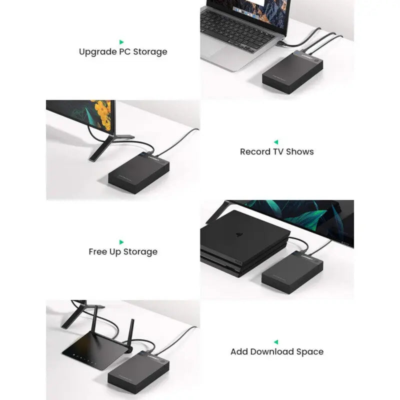 UGREEN External Hard Drive Enclosure 3.5" 2.5" SATA SSD HDD USB 3.0 SATA III UASP 5Gbps Tool-Free Case Portable (50422)
