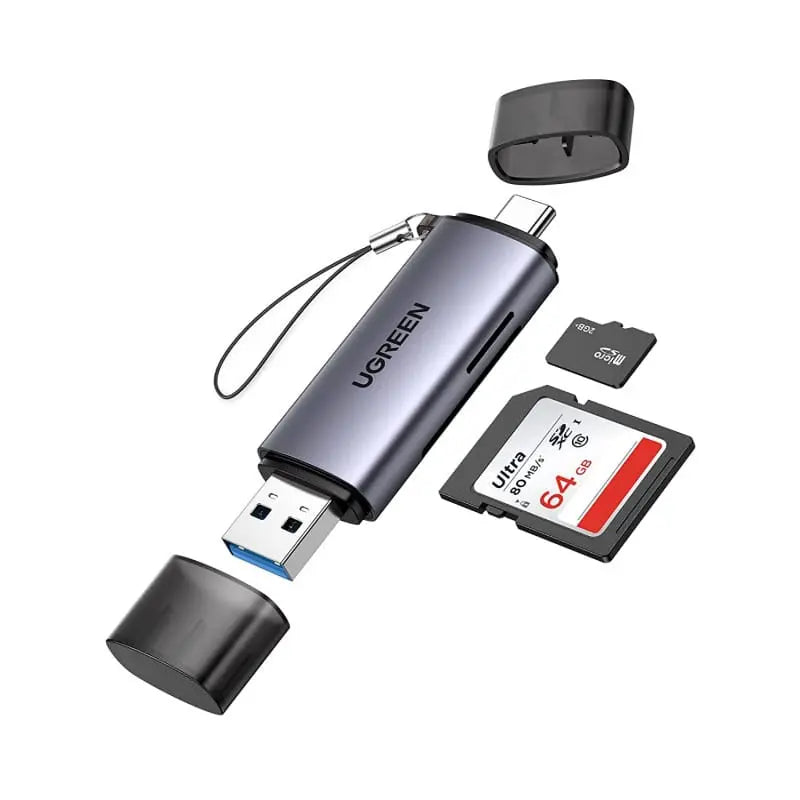 UGREEN SD Card Reader, USB Type C USB 3.0 OTG Memory Card Adapter With Portable 2 Slots for TF, SD, Micro SD, SDXC, SDHC, MMC, RS-MMC, Micro SDXC, Micro SDHC, UHS-I for Mac, Windows, Linux, PC, Laptop etc. (50706) - Ugreen India