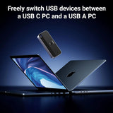 UGREEN 5Gbps USB C Switch 2 PCs Sharing 4 USB Devices for 2 Computers Sharing Keyboard, Mouse, Webcam, Printer with 2 USB C Data Cables and Remote (25098) - Ugreen India