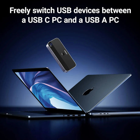 UGREEN 5Gbps USB C Switch 2 PCs Sharing 4 USB Devices for 2 Computers Sharing Keyboard, Mouse, Webcam, Printer with 2 USB C Data Cables and Remote (25098) - Ugreen India