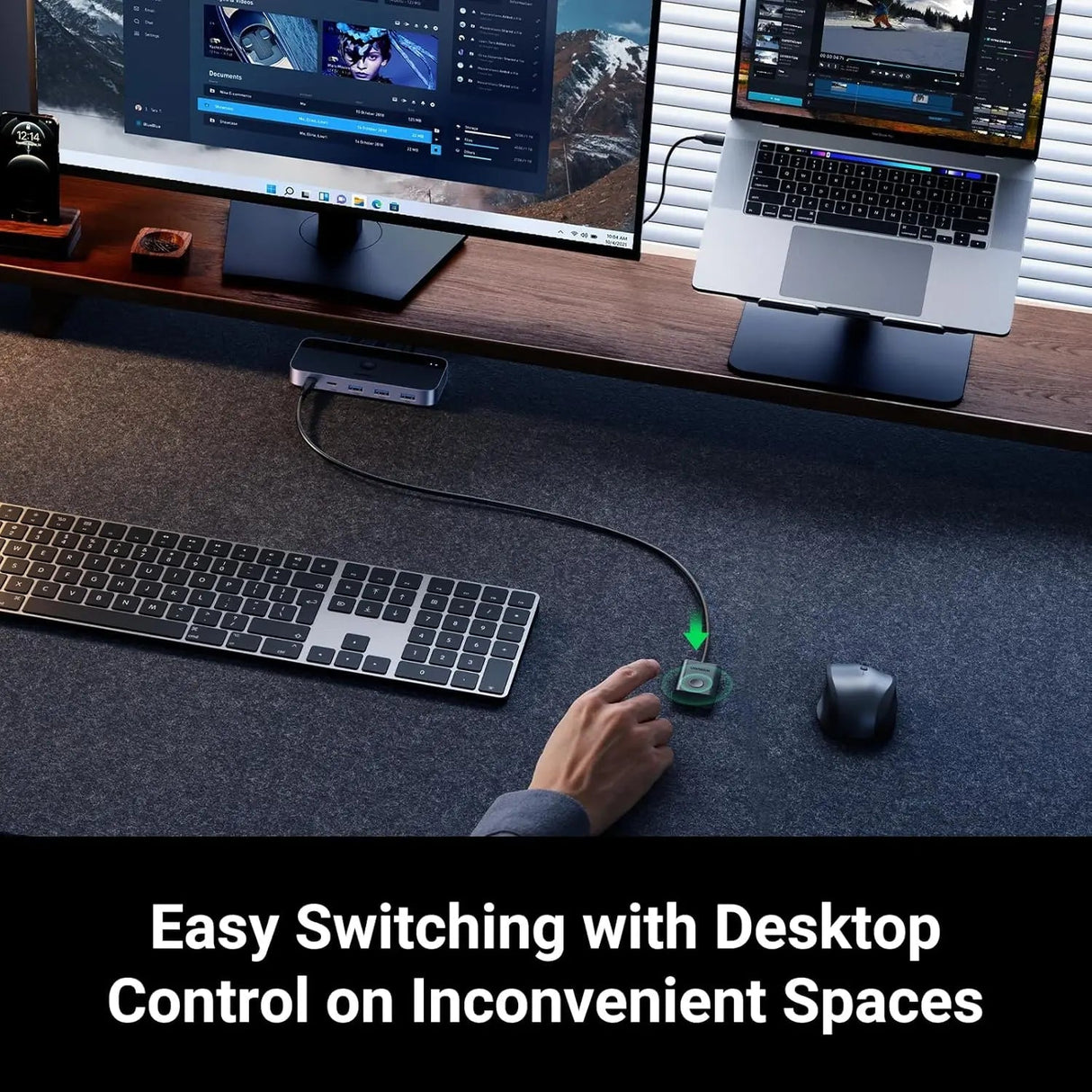 UGREEN 5Gbps USB C Switch 2 PCs Sharing 4 USB Devices for 2 Computers Sharing Keyboard, Mouse, Webcam, Printer with 2 USB C Data Cables and Remote (25098) - Ugreen India