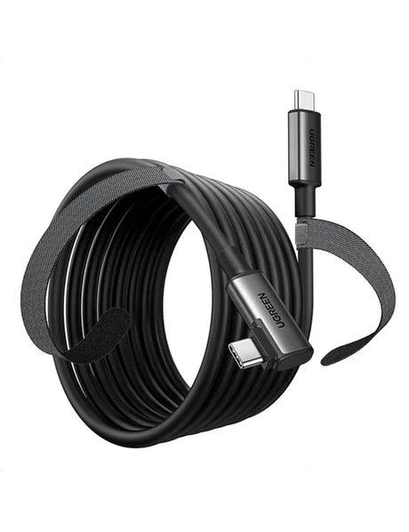 Ugreen 5m 60W Right Angle USB 3.0 Type C to Type C VR link Headset Cable Compatible with Oculus Quest 2/ Pico 4 and PC/Steam VR & Gaming with High - Speed Transfer and Fast Charging (90629) - Ugreen India