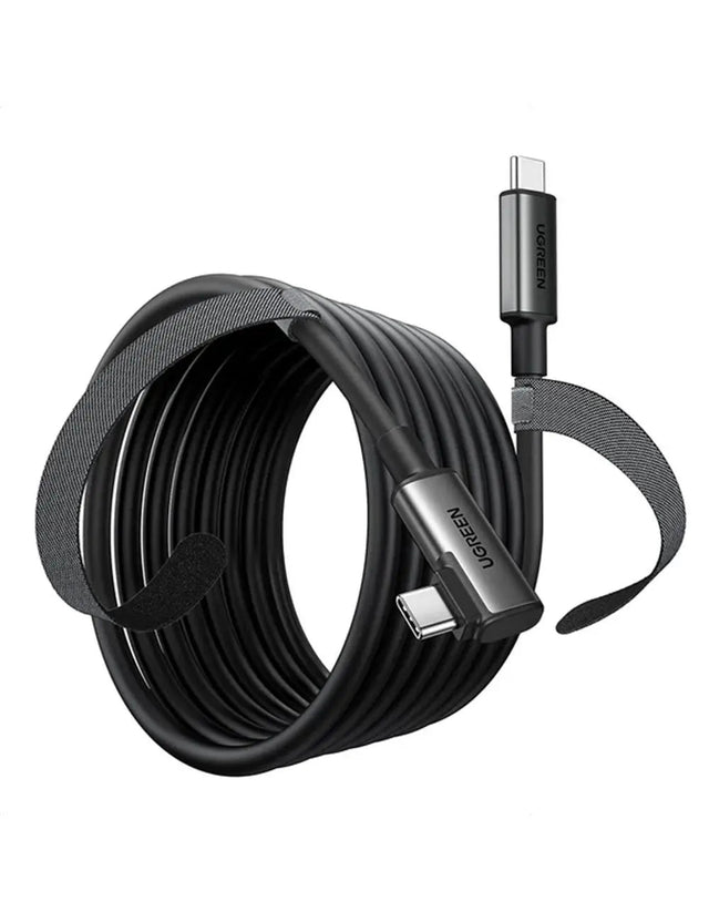 Ugreen 5m 60W Right Angle USB 3.0 Type C to Type C VR link Headset Cable Compatible with Oculus Quest 2/ Pico 4 and PC/Steam VR & Gaming with High - Speed Transfer and Fast Charging (90629) - Ugreen India