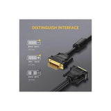 UGREEN 5M DVI - D 24+1 Dual Link Male to Male Digital Video Cable Gold Plated With Ferrite Core Support 2560x1600 For Gaming, DVD, Laptop, HDTV and Projector (11608) - Ugreen India