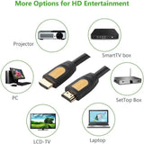 UGREEN 5M HDMI 1.4 Cable, Male to Male High Speed Round HDMI Cord, 4K@30Hz UHD Video & Audio Transmission, Compatible with Laptop, PC, Monitor, Projector, HDTV, Blu - ray, PS4/PS5, Xbox – Yellow/Black (10167) - Ugreen India