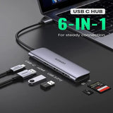 UGREEN 6 in 1 Type C Docking Station With HDMI 4K, 2*USB 3.0 Ports, SD TF Card Reader, 100W PD Charging Adaptor Dock Station for MacBook Pro Air 2020 2019 2018, Galaxy Note 10 S10 S9 S8, Surface Go, XPS 13 15 etc. (70411) - Ugreen India