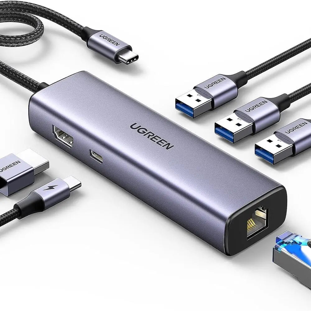 Ugreen 6 In 1 USB C Multiport Docking Station With 1000Mbps Ethernet, 4K HDMI, 100W PD, 3*USB - A 3.0 Data Ports - Ugreen India