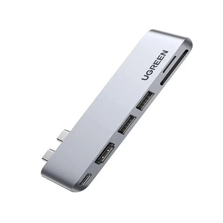 UGREEN 6 In 2 USB C Hub Adapter for MacBook Pro MacBook Air M1 2020 2019 2018 with 4K HDMI Thunderbolt 3 100W Power Delivery SD TF Card Reader and 2 USB 3.0 Ports - Silver (80856) - Ugreen India