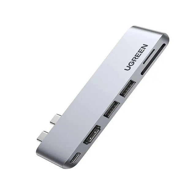 UGREEN 6 In 2 USB C Hub Adapter for MacBook Pro MacBook Air M1 2020 2019 2018 with 4K HDMI Thunderbolt 3 100W Power Delivery SD TF Card Reader and 2 USB 3.0 Ports - Silver (80856) - Ugreen India