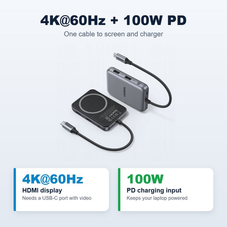 UGREEN 65759 4K@60Hz HDMI and 100W PD charging