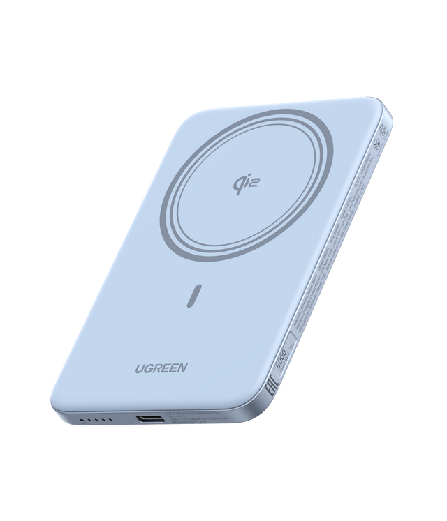UGREEN MagFlow Air 5000mAh Qi2 power bank in Starlight Blue