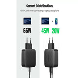 UGREEN 66W 2 - Port USB C PD Charger Supports PPS 20W USB C Compatible With MacBook Pro/Air, iPad Pro, iPhone 13, iPhone 12 Pro, 11, Dell XPS 15, Surface Go, Galaxy S21 etc. (70867) - Ugreen India