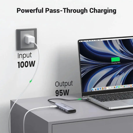 UGREEN USB-C 7 IN 1 Multifunctional Adapter, 1*HDMI, 2*USB-C 3.2, 1*USB-A 3.2, 1*SD/TF, 1* 100W PD (45521) - Ugreen India