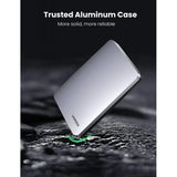 UGREEN 2.5-Inch SATA External Hard Drive Enclosure, Aluminum Case, USB 3.1 Gen 2 Support UASP SATA III Compatible with WD, Seagate, Toshiba, Samsung, Hitachi, PS4, Xbox, PC, Tool Free etc. (70498) - Ugreen India