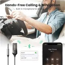 UGREEN Bluetooth 5.3 Car AUX Receiver 3.5mm Wireless Audio Adapter Hands-Free Calling HiFi Music Streaming (70601)