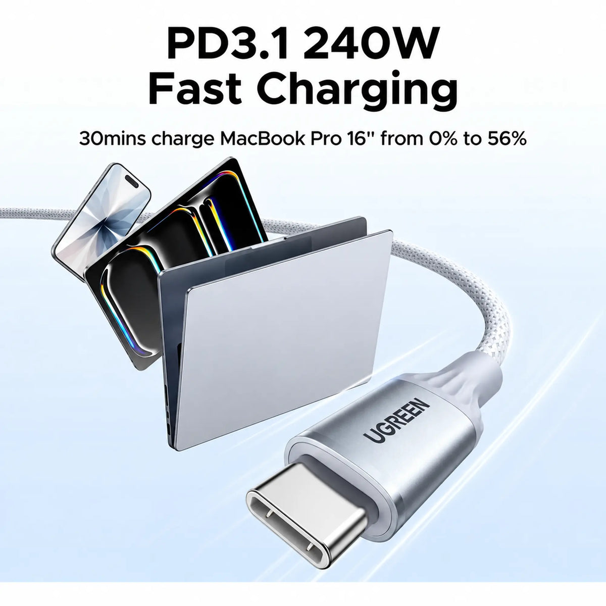 UGREEN 75731 240W E-Marker Chip Type-C to Type-C PD 1M Fast Charging Cable