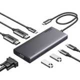 UGREEN 8 इन 1 USB C 4K डॉकिंग स्टेशन डुअल मॉनिटर, ट्रिपल डिस्प्ले USB C हब 2 HDMI, VGA, 2 USB A&amp;C 3.2 पोर्ट, 100W PD, डॉक के साथ MacBook, Dell, HP, Lenovo, Surface आदि के लिए कम्पैटिबल (35588)