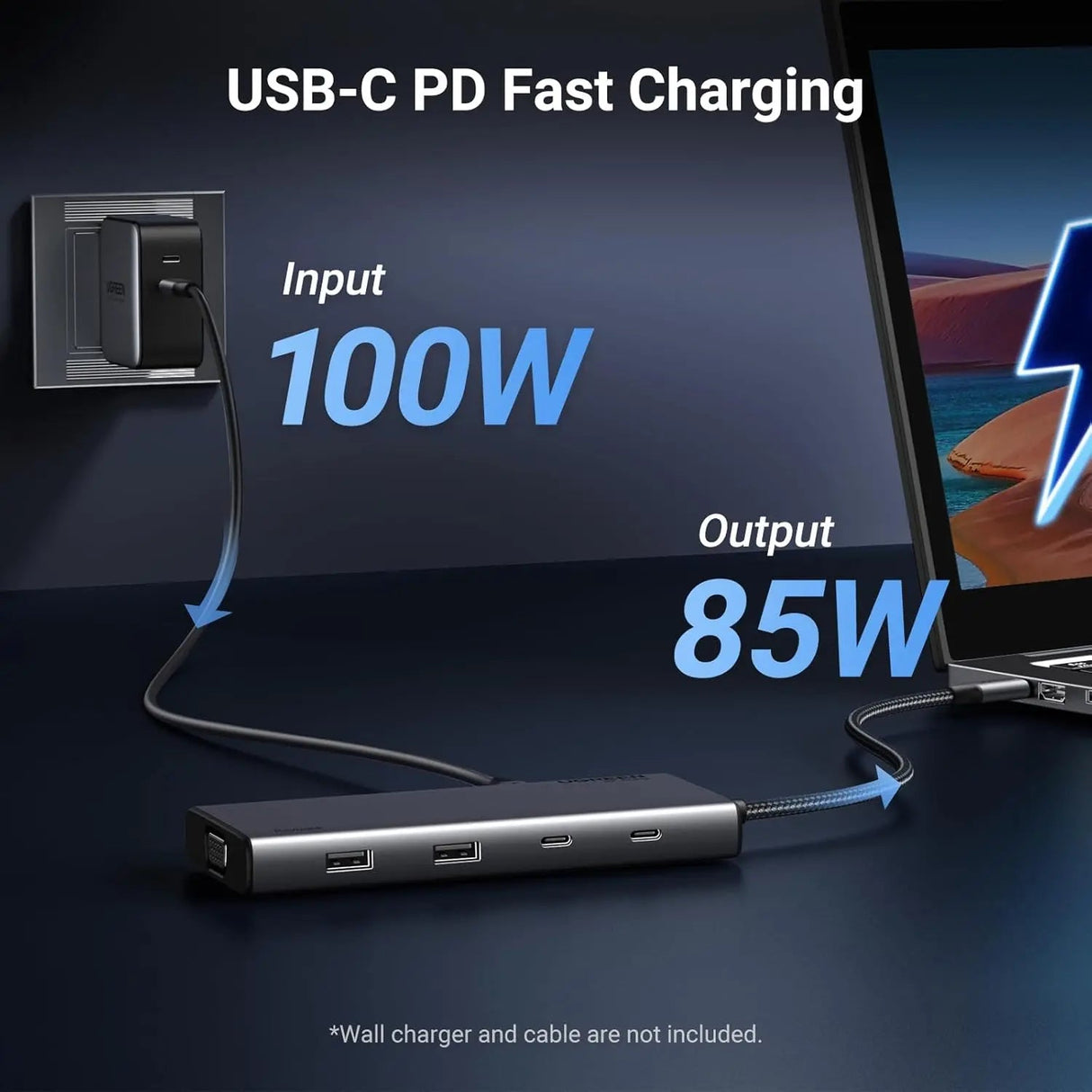 UGREEN 8 in 1 USB C 4K Docking Station Dual Monitor, Triple Display USB C Hub with 2 HDMI, VGA, 2 USB A&C 3.2 Ports, 100W PD, Dock Compatible for MacBook, Dell, HP, Lenovo, Surface etc (35588) - Ugreen India