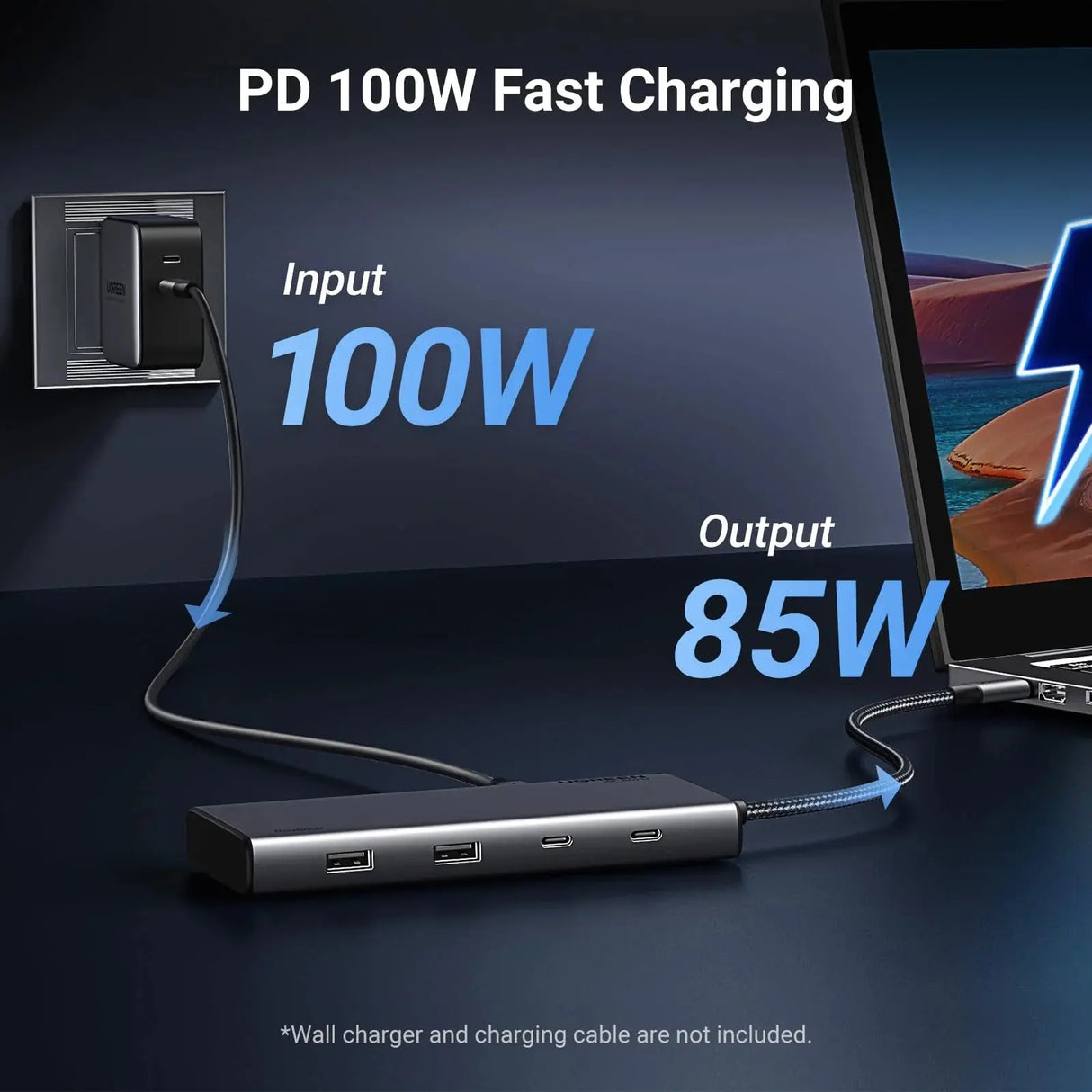 UGREEN 8 इन 1 USB C डॉकिंग स्टेशन डुअल मॉनिटर के साथ, 4K ट्रिपल डिस्प्ले USB C हब 2 HDMI, DP, 2 USB A&amp;C 3.2 पोर्ट, 100W PD, डॉक के साथ MacBook, Dell, HP, Lenovo, Surface आदि के लिए कम्पैटिबल (35625) 