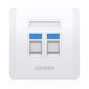 UGREEN Dual Port Wall Plate 2-Port Keystone Faceplate Standard RJ45 Cat6 Cat5e Ethernet Audio Video HDMI Jack Home (80182) Ugreen
