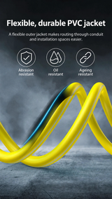 UGREEN NW151 yellow PVC outer jacket