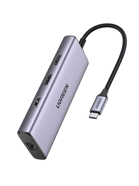 Ugreen 9 In 1 Dual Hdmi USB - C Malfunction Dock With 1*USB 2.0, 2*USB 3.0, 1*RJ45(1000M), 1*USB C PD 60w, 2*Hdmi 4k@60Hz, 1*SD slot, 1*TF slot for MacBook Pro Air, Dell XPS 13, HP, and More (90119) - Ugreen India