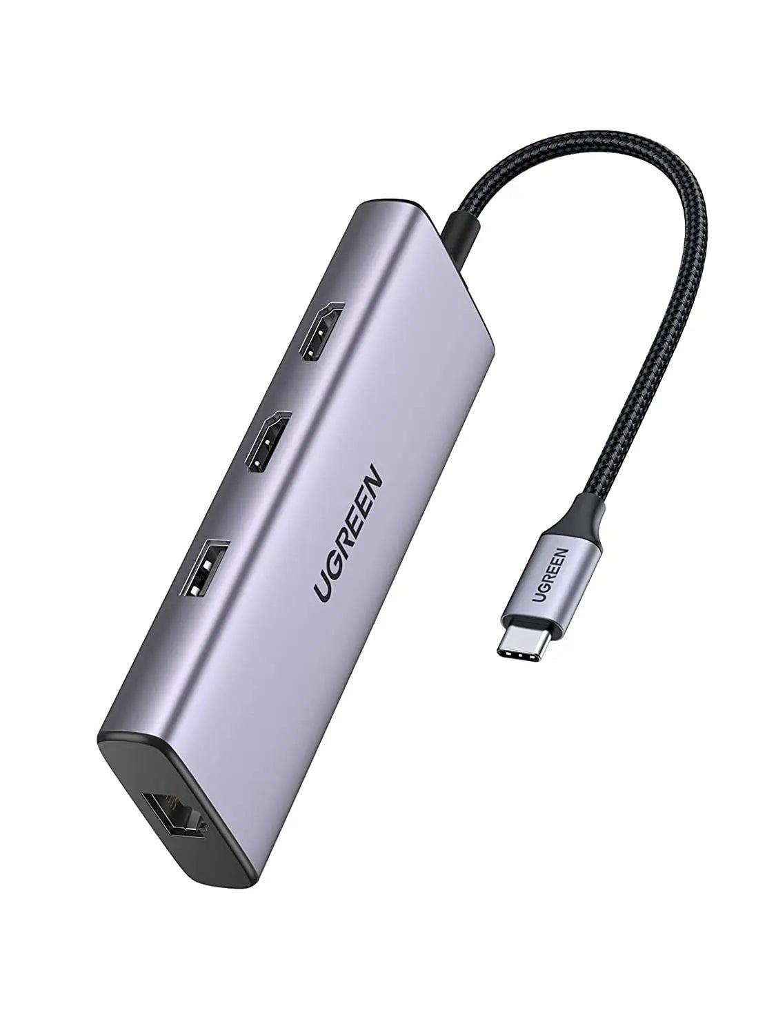 Ugreen 9 In 1 Dual Hdmi USB - C Malfunction Dock With 1*USB 2.0, 2*USB 3.0, 1*RJ45(1000M), 1*USB C PD 60w, 2*Hdmi 4k@60Hz, 1*SD slot, 1*TF slot for MacBook Pro Air, Dell XPS 13, HP, and More (90119) - Ugreen India
