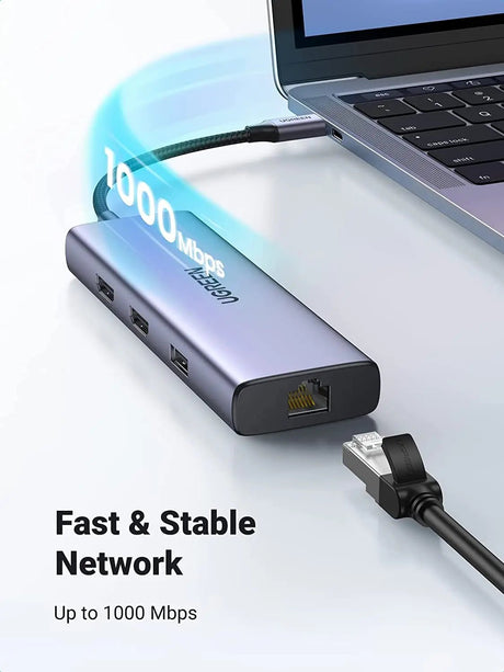 Ugreen 9 In 1 Dual Hdmi USB - C Malfunction Dock With 1*USB 2.0, 2*USB 3.0, 1*RJ45(1000M), 1*USB C PD 60w, 2*Hdmi 4k@60Hz, 1*SD slot, 1*TF slot for MacBook Pro Air, Dell XPS 13, HP, and More (90119) - Ugreen India