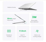 UGREEN Adjustable Clip - On Laptop Stand for MacBook & PCs (11–17″) – Foldable, Aluminum Holder with Ergonomic Angle Support – Space - Saving & Portable (Model 45415) - Ugreen India
