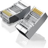 UGREEN Cat 6 Shielded RJ45 Connectors, 100 - Pack Crystal Head Plugs, Gold - Plated, STP Modular Network Cable Ends for Solid & Stranded Ethernet Cable, High Speed LAN Internet (50248) - Ugreen India