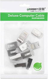 UGREEN Cat 6 Shielded RJ45 Connectors, 100 - Pack Crystal Head Plugs, Gold - Plated, STP Modular Network Cable Ends for Solid & Stranded Ethernet Cable, High Speed LAN Internet (50248) - Ugreen India