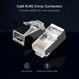 UGREEN Cat 6 Shielded RJ45 Connectors, 100 - Pack Crystal Head Plugs, Gold - Plated, STP Modular Network Cable Ends for Solid & Stranded Ethernet Cable, High Speed LAN Internet (50248) - Ugreen India