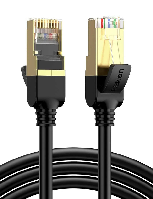 UGREEN Cat 7 F/FTP Ethernet Cable 5 m (17 ft), 10 Gbps, 600 MHz, Premium Shielded Network Cable with Snagless Connectors – Black (NW107, 11271) - Ugreen India