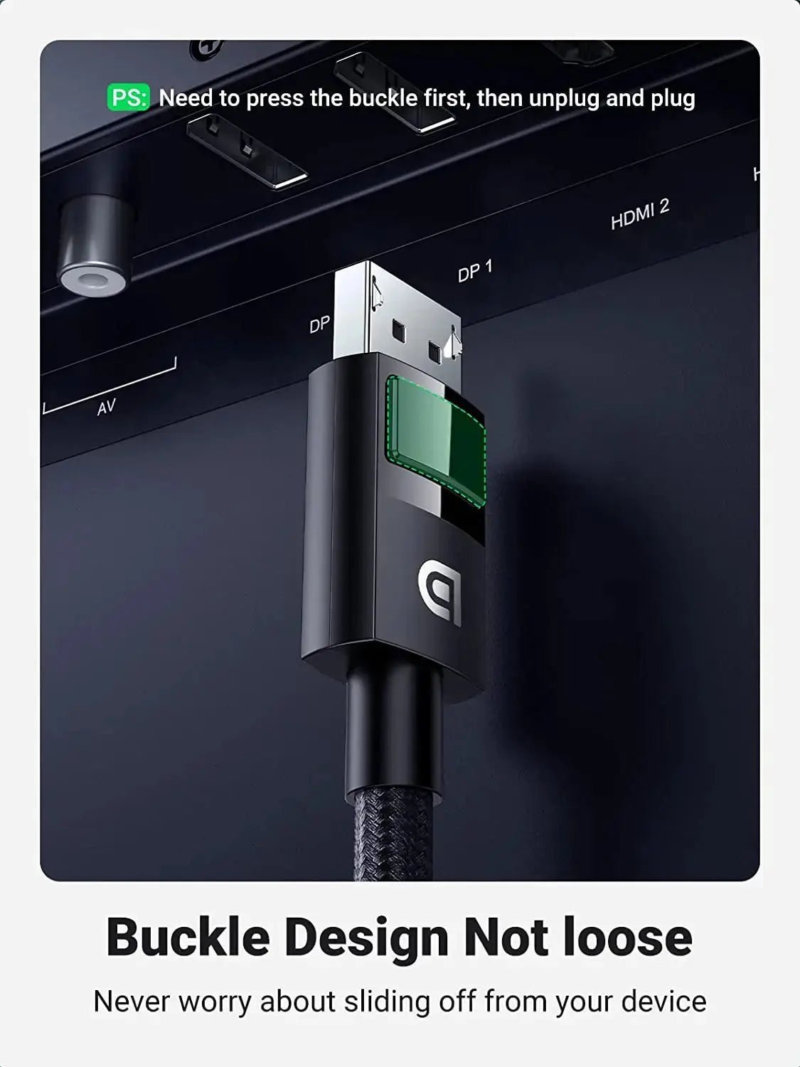 UGREEN DisplayPort 1.4 Cable 5M , 8K@60Hz, 4K@144Hz, HDR, High Speed DP to DP Male to Male Cord, Compatible with Gaming Monitor, PC, Laptop, Graphics Card(80394) - Ugreen India