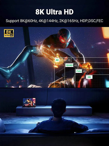 UGREEN DisplayPort 1.4 Cable 5M , 8K@60Hz, 4K@144Hz, HDR, High Speed DP to DP Male to Male Cord, Compatible with Gaming Monitor, PC, Laptop, Graphics Card(80394) - Ugreen India