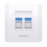 UGREEN Dual Port Wall Plate, 2 - Port Keystone Faceplate with Standard Size, Compatible with RJ45 Cat6 Cat5e Ethernet, Audio, Video, and HDMI Keystone Jacks for Home, Office, Network Setup (80182) - Ugreen India