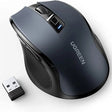 UGREEN Ergonomic 5 - Level 6 Buttons Silent 2.4G Wireless Optical Mouse With Nano Receiver, 4000 DPI - Black (90545) - Ugreen India