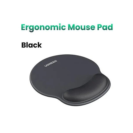 UGREEN Ergonomic Mouse Pad with Wrist Rest Support, Slow Rebound Memory Foam Mouse Mat, Pain Relief Typing, Desk Mouse Pad with Easy Glide Surface and Non - Slip PU Base for Gaming and Working, Black (25245) - Ugreen India