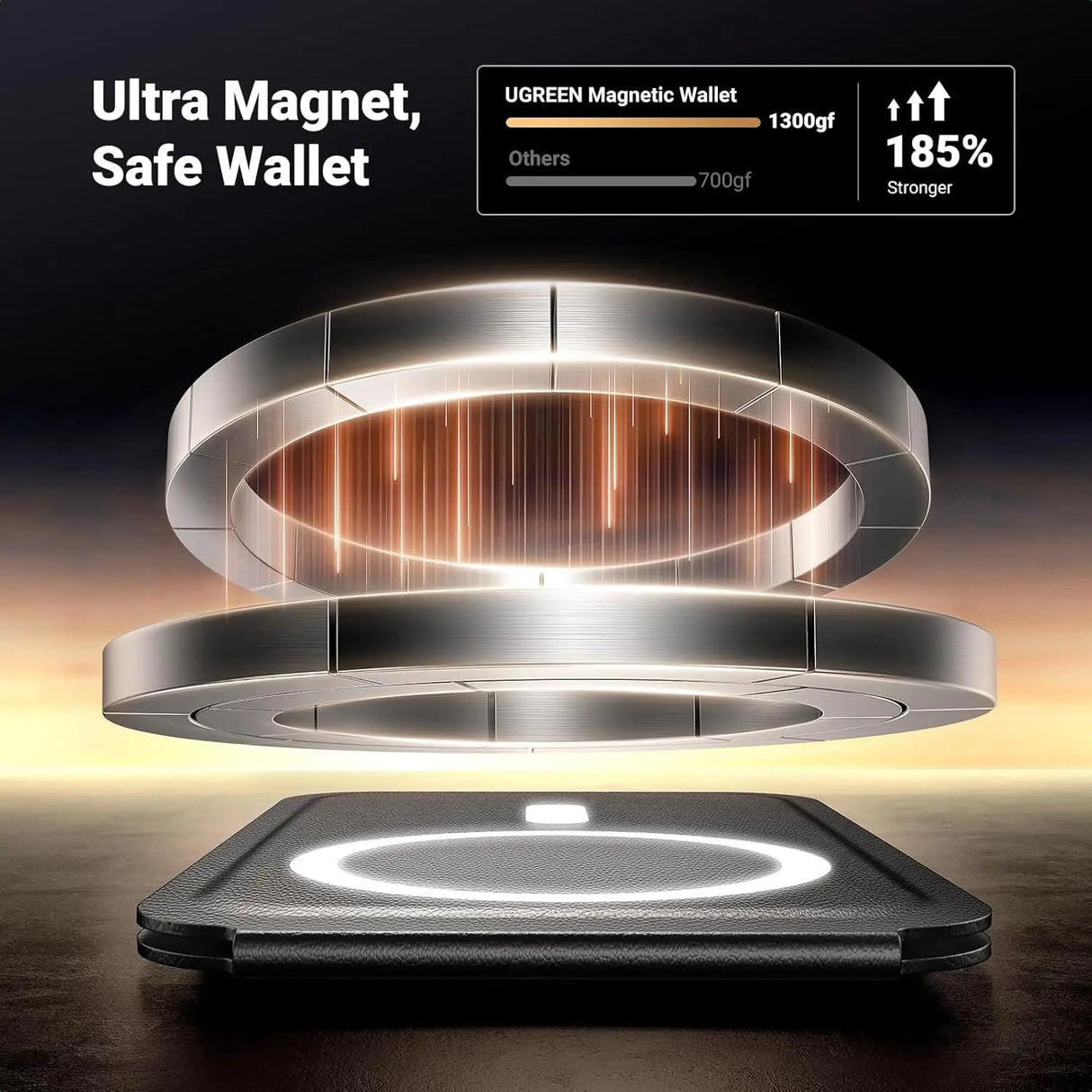UGREEN for Magsafe Wallet, Magnetic Phone Wallet Compatible for iPhone, Adjustable Magnetic Wallet Stand Compatible with iPhone 16/15/14/13/12 Series (Mini Not Included), Black(45165) - Ugreen India