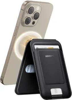 UGREEN for Magsafe Wallet, Magnetic Phone Wallet Compatible for iPhone, Adjustable Magnetic Wallet Stand Compatible with iPhone 16/15/14/13/12 Series (Mini Not Included), Black(45165) - Ugreen India