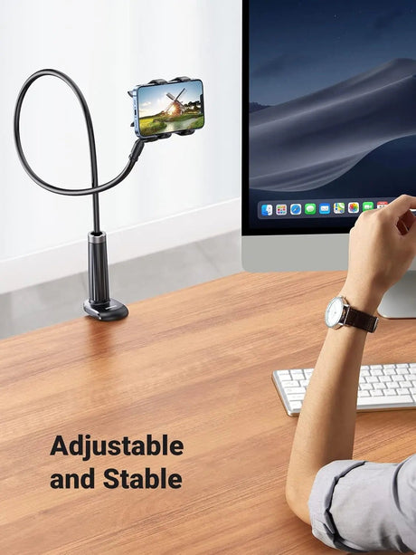 UGREEN Gooseneck Clip Phone Holder for Bed Desk Cell Phone Mount Flexible Lazy Long Arm Clamp Headboard Hand Free Overhead Video Recording Compatible with iPhone Pro Max Samsung Galaxy Ultra, 3.0 ft (80906) - Ugreen India